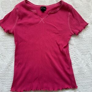 Pink Ribbed girls Top